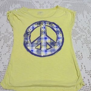 Justice Lightweight PEACE T-shirt size 12      16-030